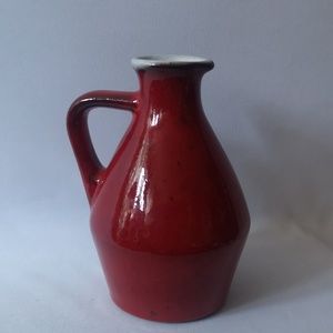Lovely Vintage Redware Red Glaze Studio Art Pottery Jug / Vase with Handle